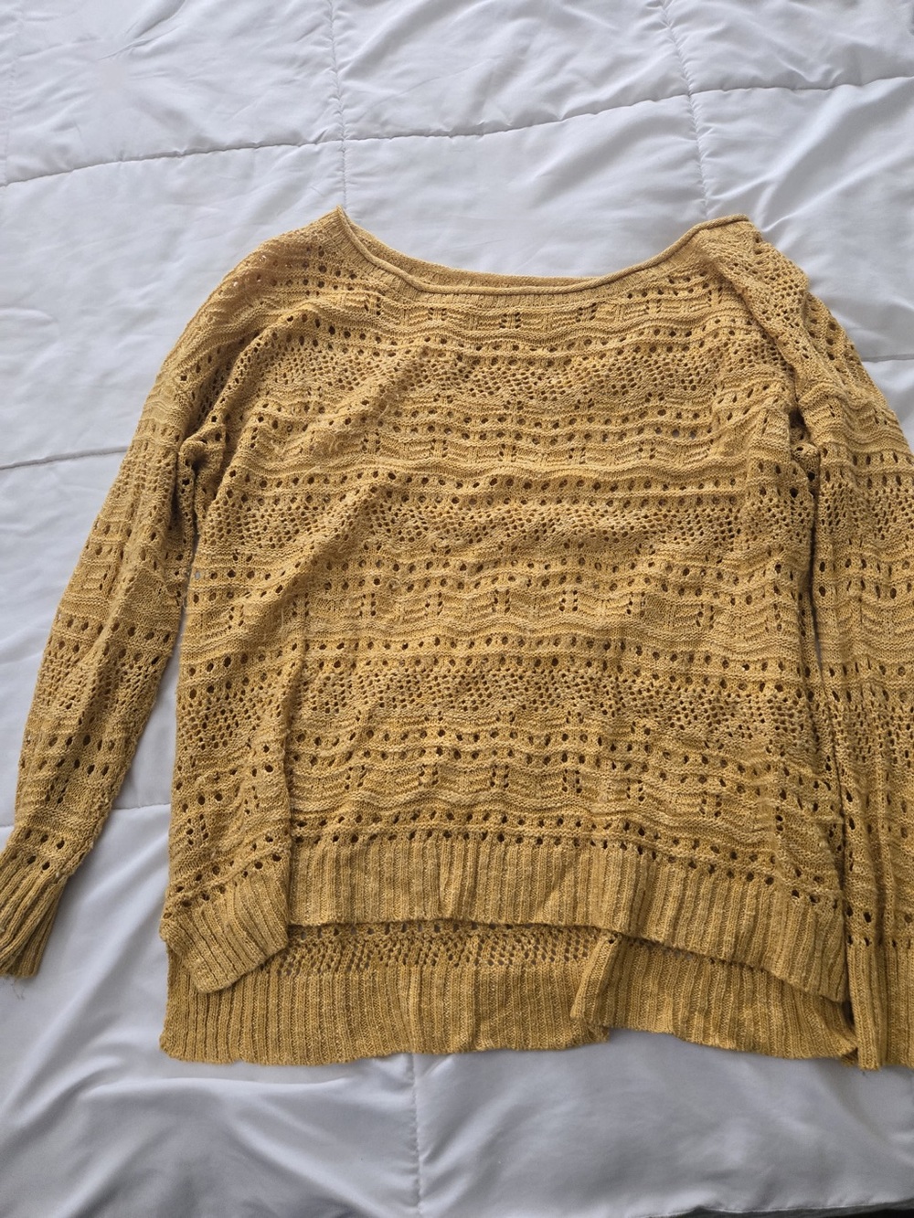 Maurices Yellow Open-Knit Cardigan Sweater - Picture 2 of 5